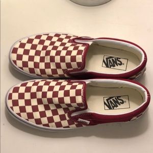 Lightly worn Rumba Red Checkered Vans